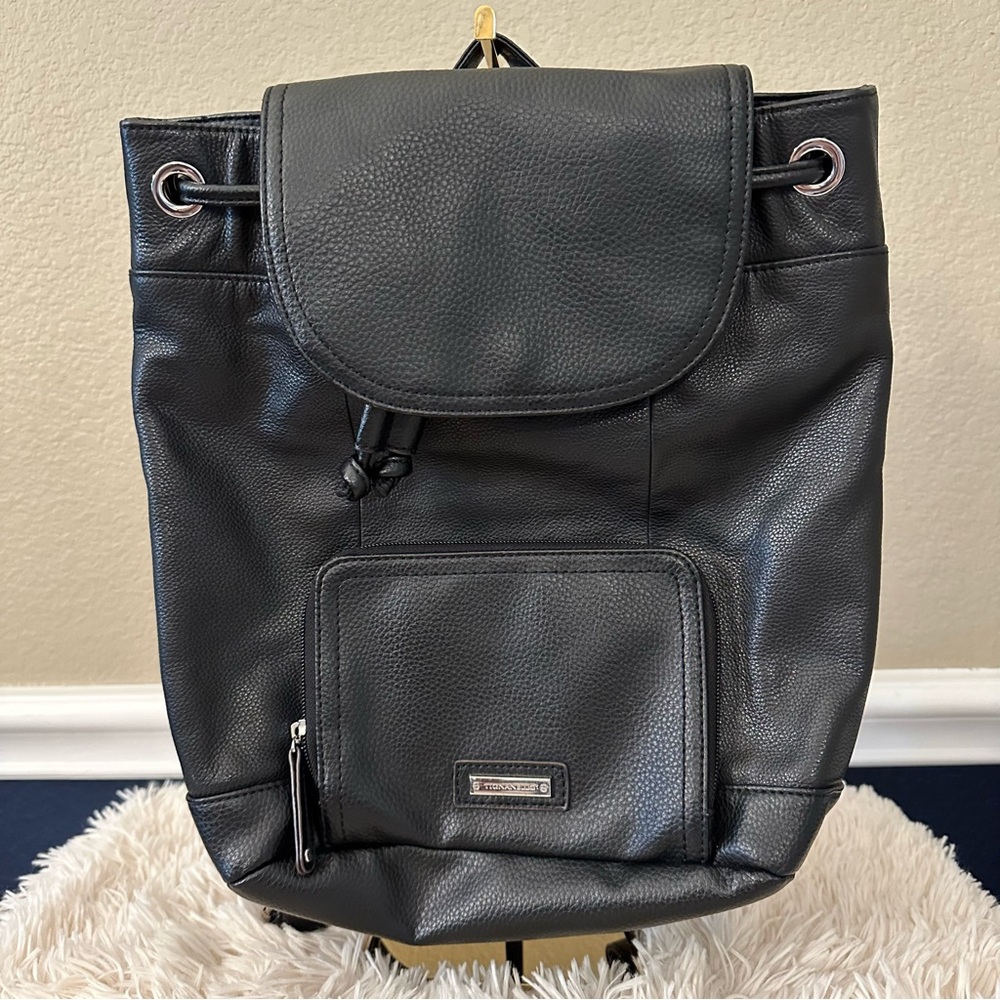 Tignanello Black Leather Backpack